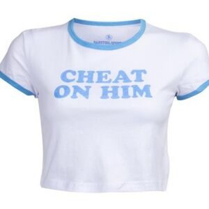 BUNDLE ONLY Call Her Daddy "Cheat on Him" Barstool Sports Piped Seam Crop Top